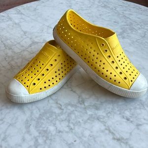 Native shoes. Indestructible! Worn but lots of life left.